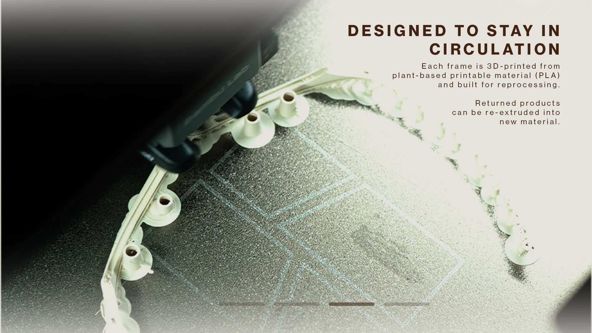 Designed to stay in circulation — plant-based PLA, re-extruded